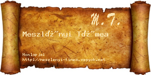 Meszlényi Tímea névjegykártya